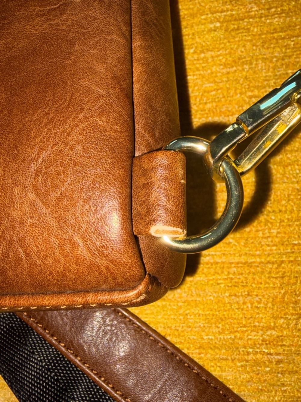 Classic Brown Leather Crossbody Sling Bag - Picture 5 of 5